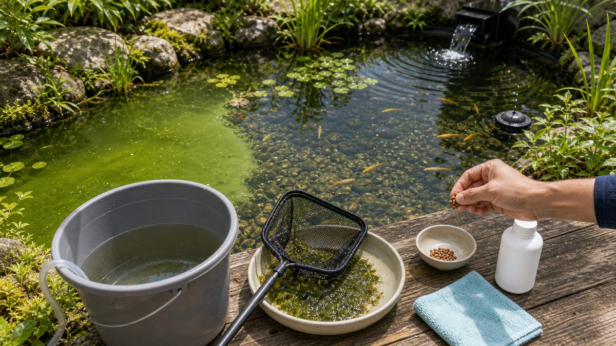 全換水や薬品の使いすぎなど池の藻対策で起こりやすい失敗を避ける確認画像