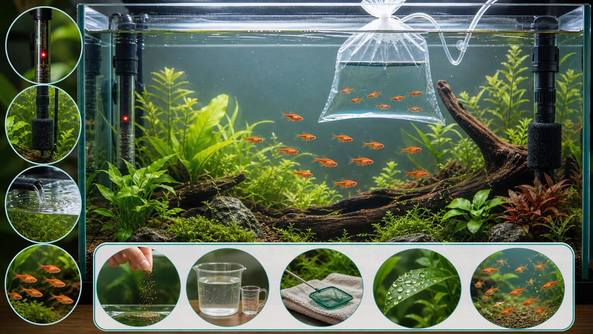 3,レッドテトラの飼育方法についての要点をまとめた淡水魚飼育インフォグラフィック