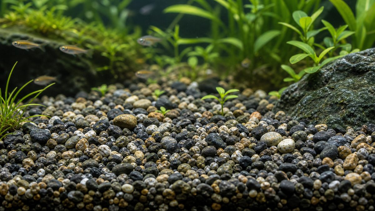 大磯砂の特徴と使い方の要点をまとめた淡水魚飼育インフォグラフィック