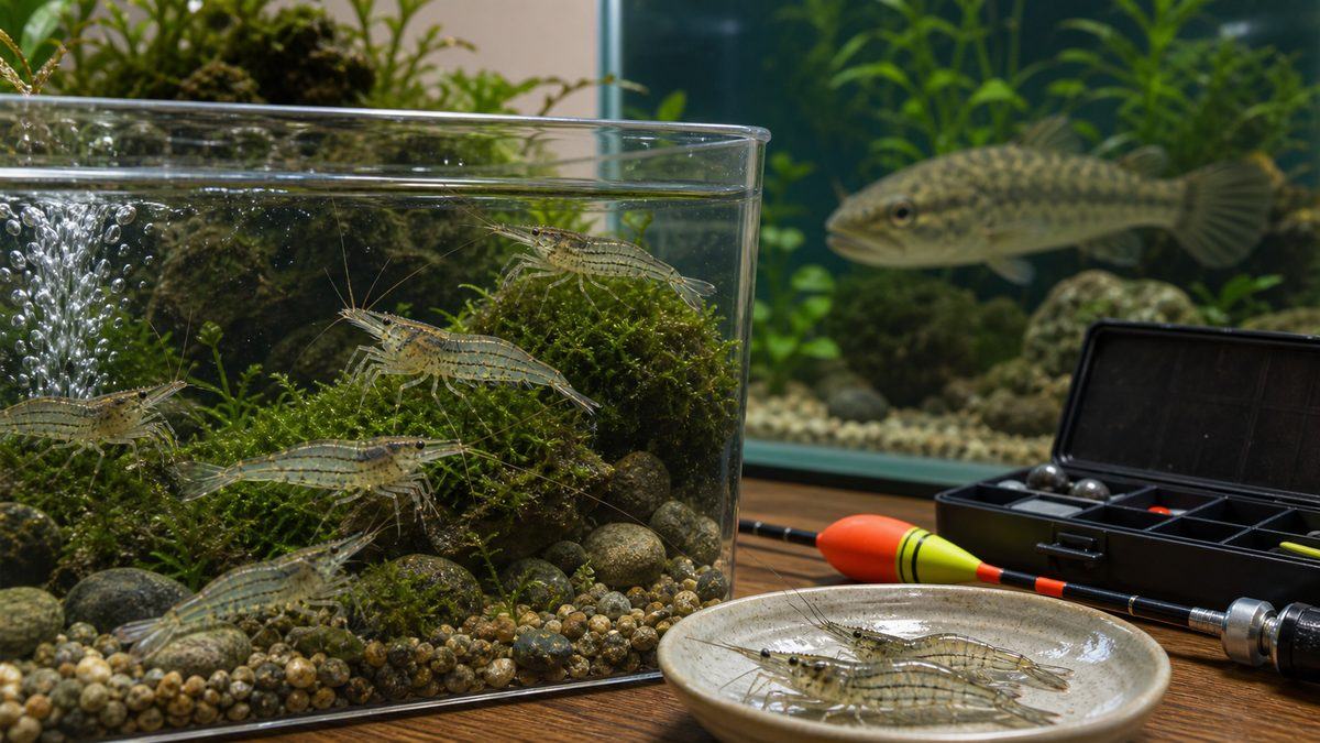 水中のストック水槽で健康なスジエビを管理する活用方法画像