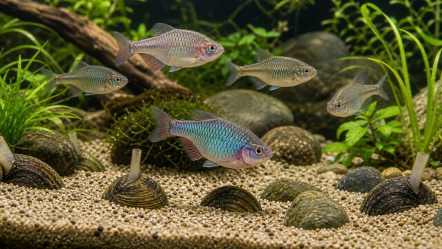 タナゴの飼い方！育て方！二枚貝の繁殖方法と飼育法もご紹介！【エサ・種類は？】の要点を伝える淡水魚記事アイキャッチ画像