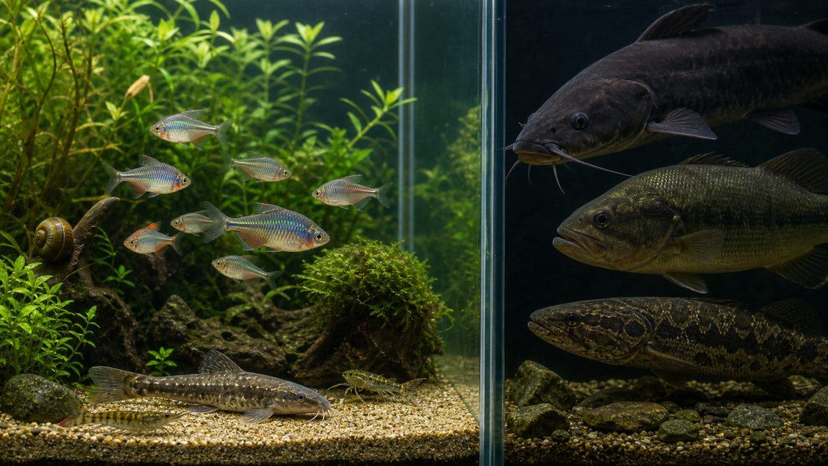 混泳NG魚種【絶対に避けるべき組み合わせ】の要点をまとめた淡水魚飼育インフォグラフィック
