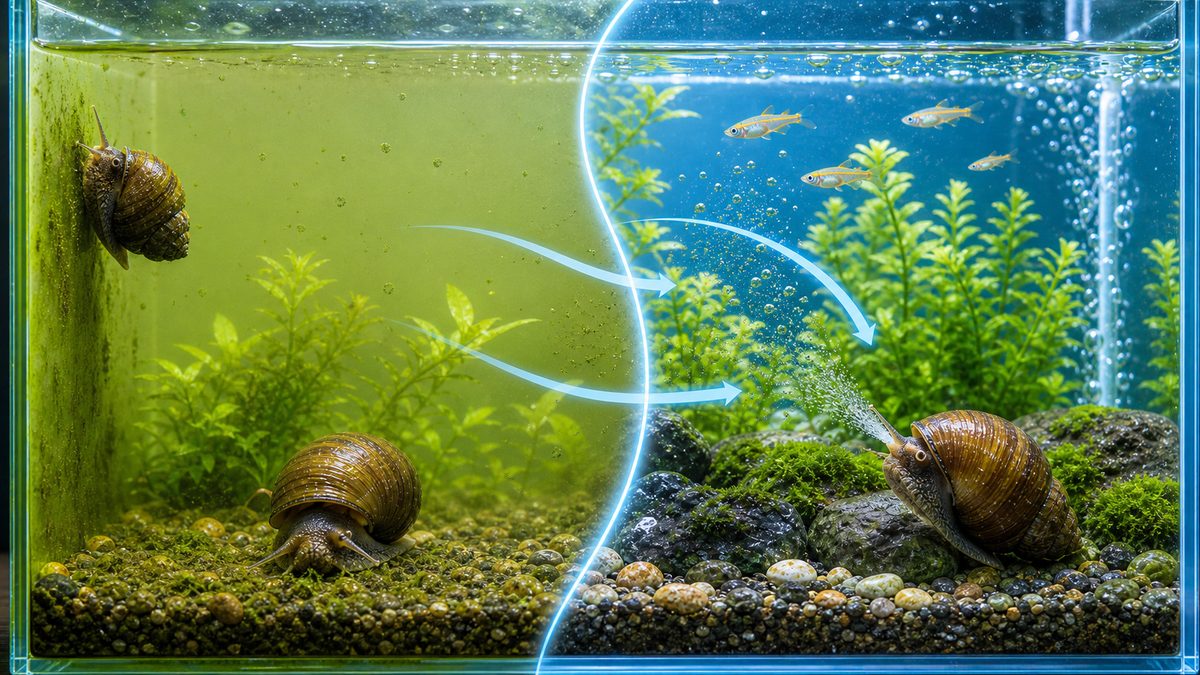 タニシの水質浄化能力を徹底解説の要点をまとめた淡水魚飼育インフォグラフィック