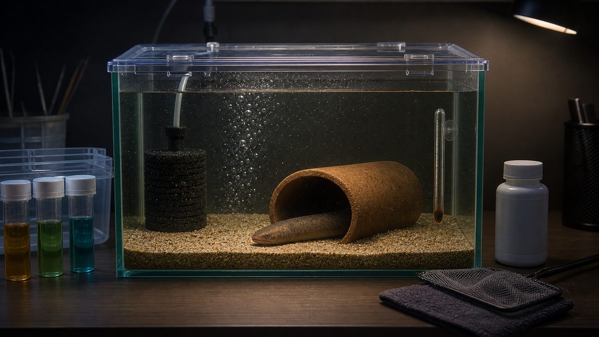 タウナギの不調時に隔離と水質確認を行う画像