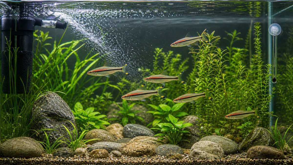 水質・水温管理｜やや冷水系ならではの注意点の要点をまとめた淡水魚飼育インフォグラフィック