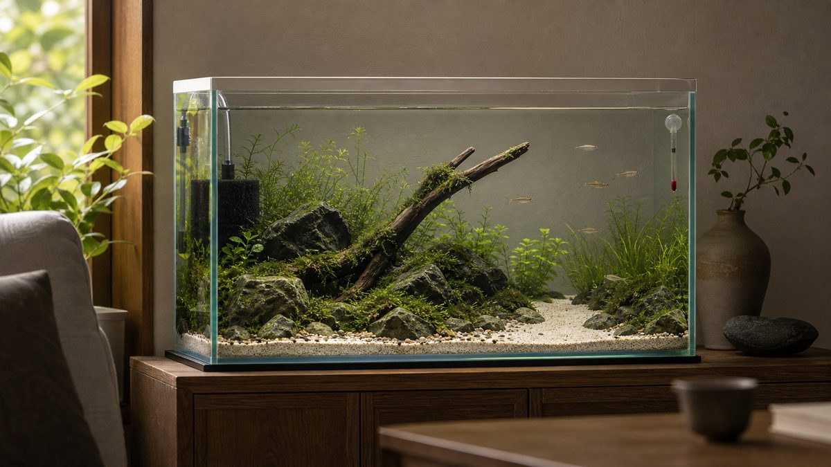 和風水槽レイアウト完全ガイド｜侘び寂びの水景を作る｜日淡といっしょ