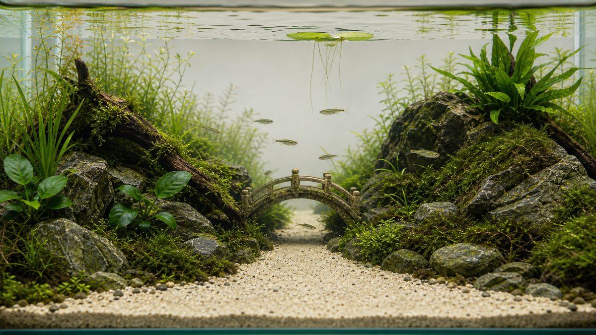 和風水槽レイアウト完全ガイド｜侘び寂びの水景を作る｜日淡といっしょ