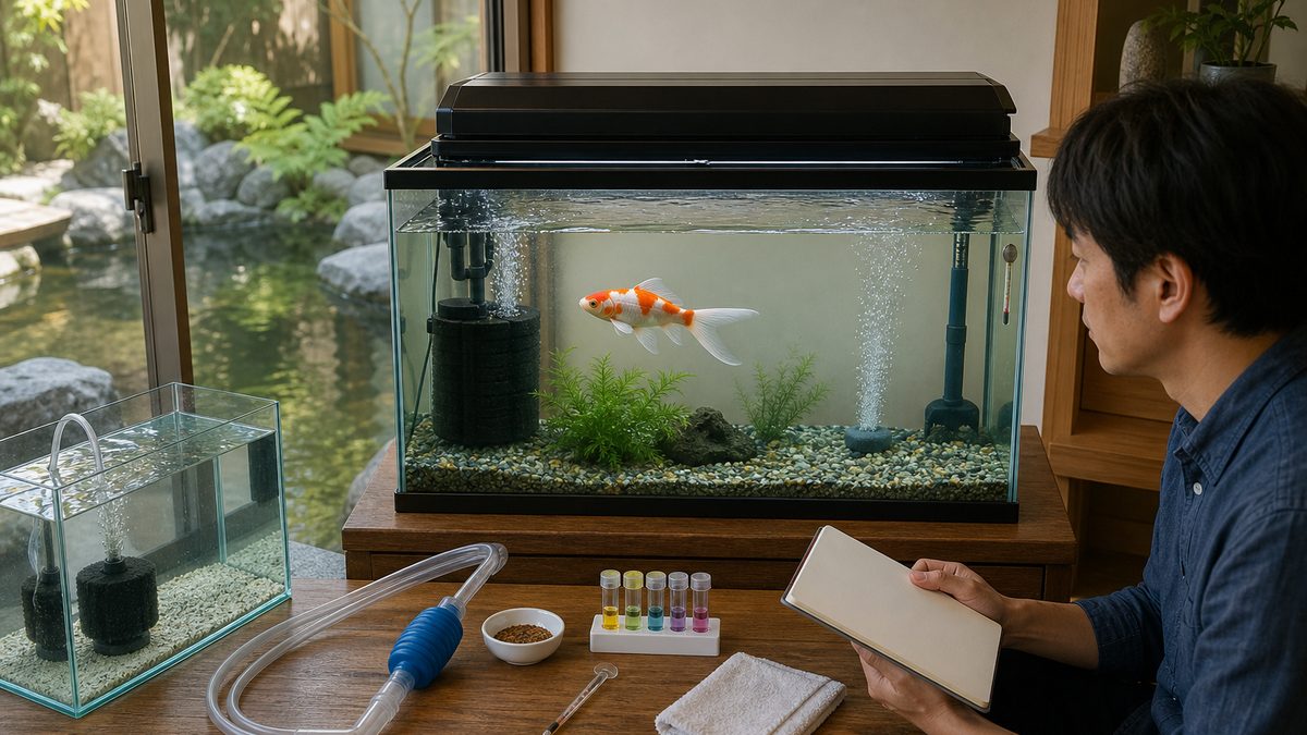 コメット金魚の水槽飼育と隔離環境、屋外池、日常管理用品をまとめた全体像