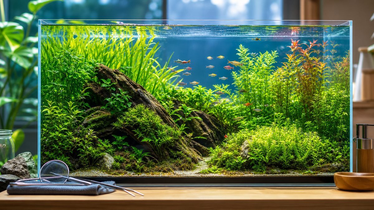 肥料管理を整えた健康な水草水槽の完成イメージ