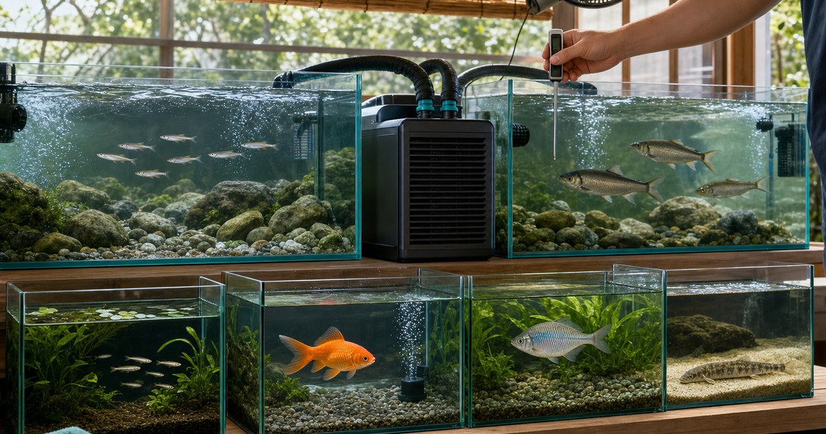 メダカ・金魚・タナゴ・ドジョウ・オイカワ・カワムツを別水槽で管理する日本淡水魚の水温対策