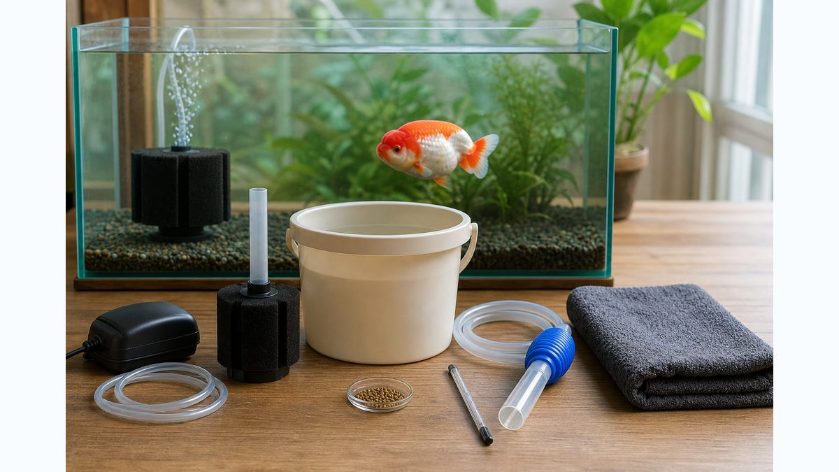 らんちゅう飼育の最低限の機材と管理用品をまとめたFAQ画像