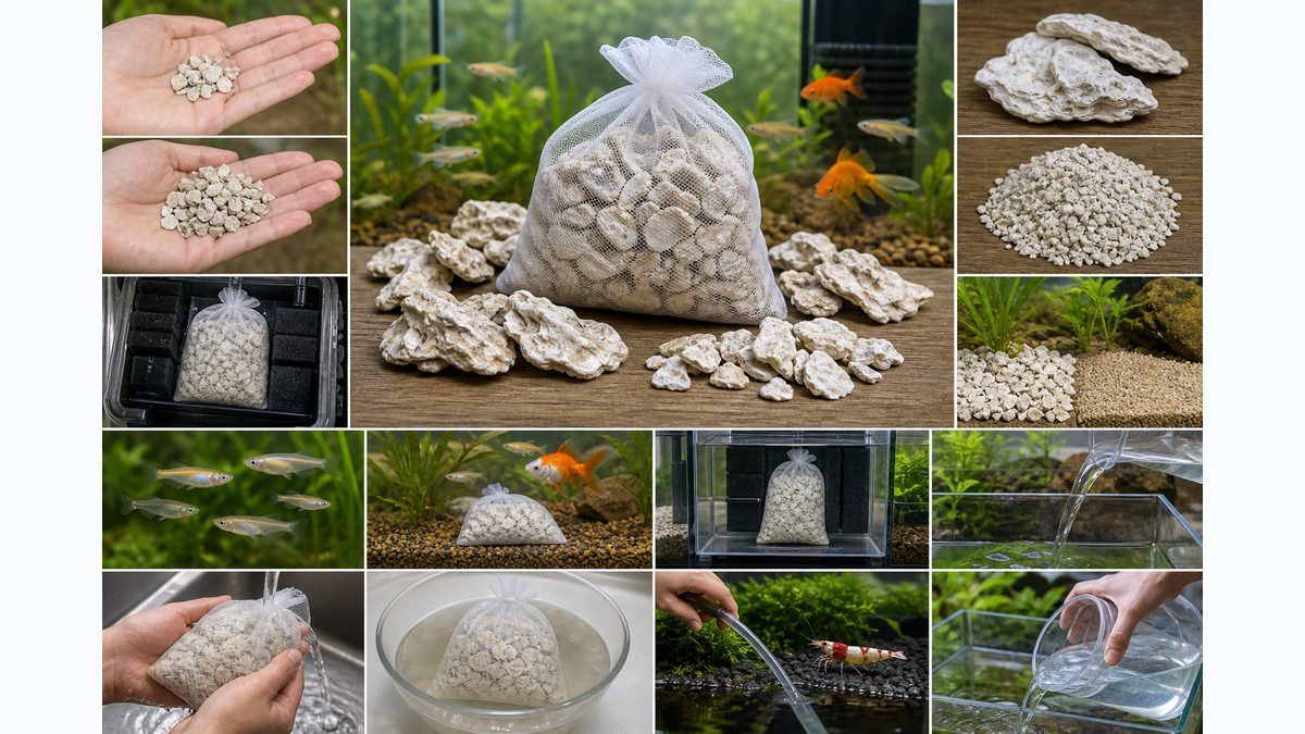 カキガラの量と交換とサンゴ砂との違いとエビ水槽の注意をまとめた画像
