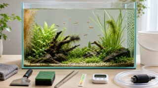 水槽のコケ対策で種類の見分け方と原因・除去・予防を整理したアイキャッチ画像