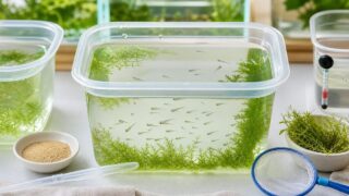 メダカの針子を容器で育てながら餌や水温、選別用品を整理したアイキャッチ画像
