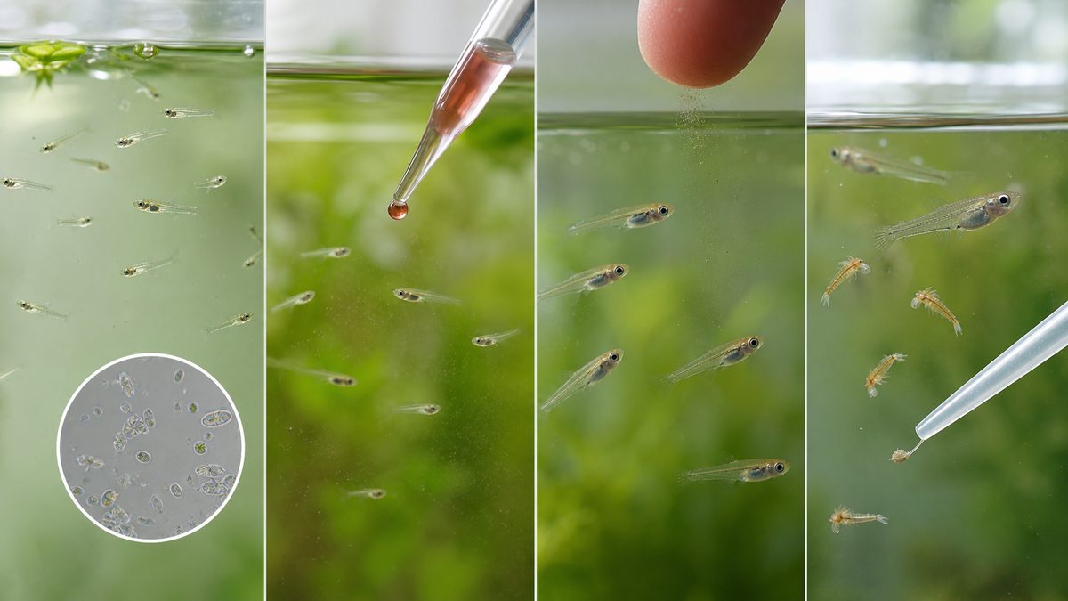 インフゾリア・微生物餌・粉餌・ブラインシュリンプを成長段階で使い分ける針子の給餌