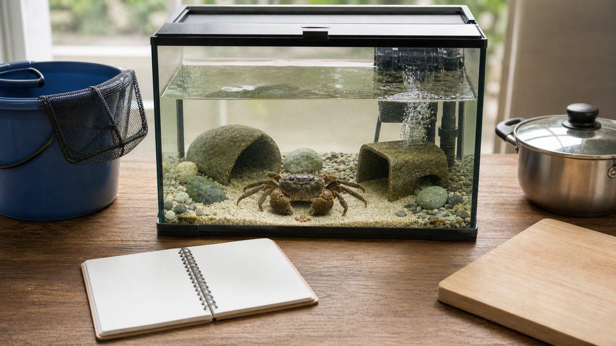 水槽管理と採集準備と食用時の安全をまとめたモクズガニ飼育の全体像