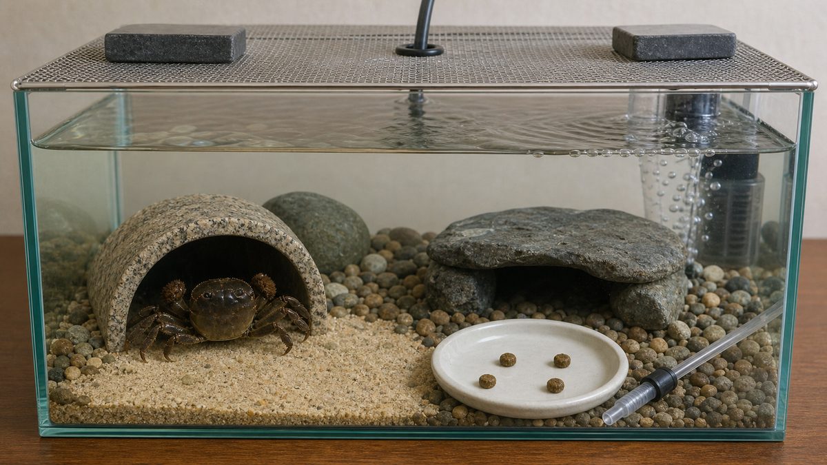 フタと水質と隠れ家と給餌を整えたモクズガニ飼育の予防策