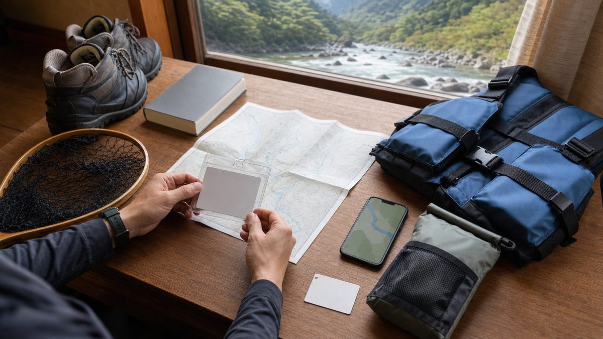 遊漁券・河川地図・安全装備をそろえる川釣りの事前準備