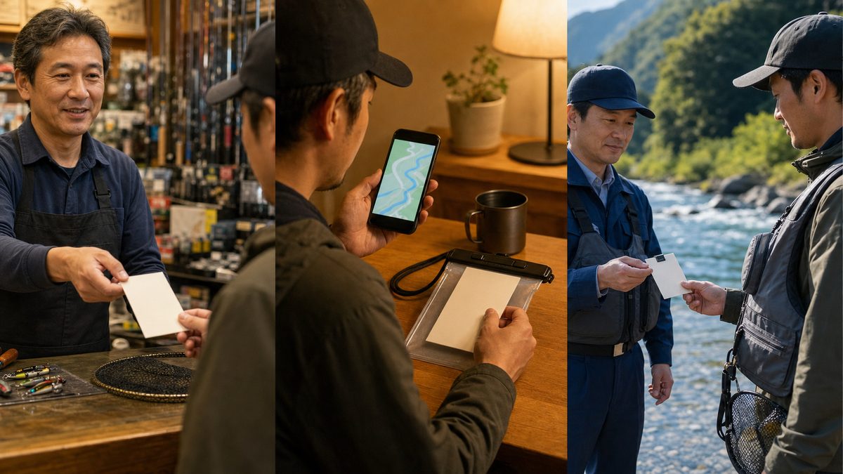 釣具店・オンライン・現場で遊漁券を購入する3つの場面