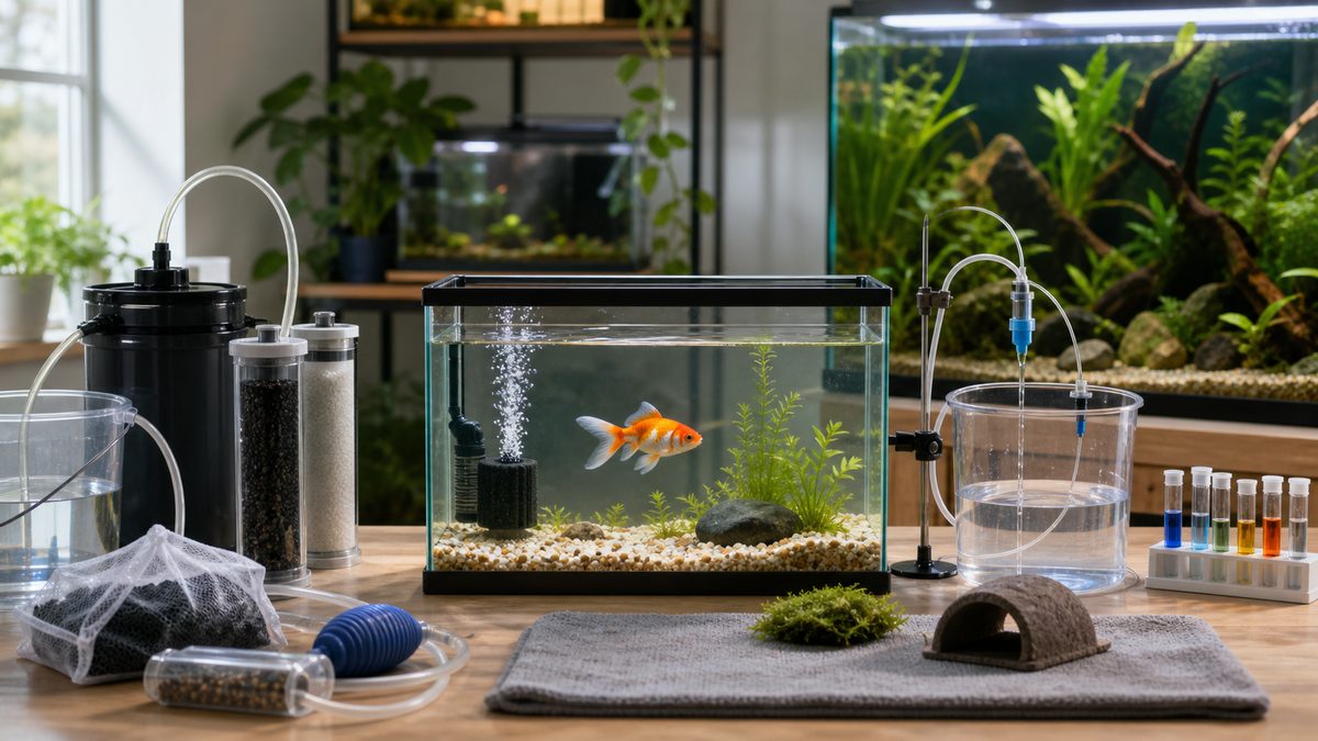 薬抜き・養生・点滴水合わせ・本水槽の水質確認を一室にまとめた金魚の回復設備