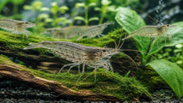 水草水槽でコケを食べるヤマトヌマエビの飼育ガイド用アイキャッチ