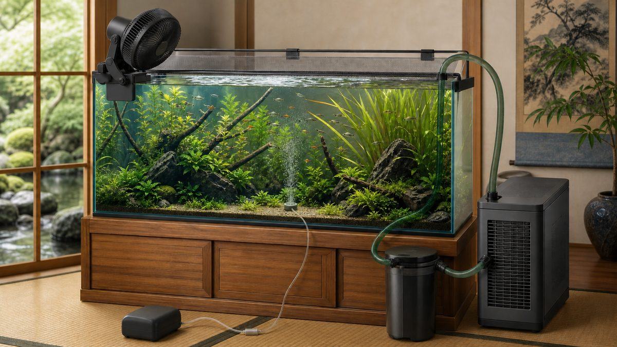 冷却ファン・水槽用クーラー・エアポンプ・温度計など夏の水槽用品
