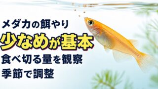 メダカの餌やりを少なめから始め食べ切る量と季節に合わせて調整する方法